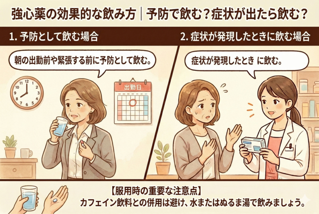 強心薬の効果的な飲み方｜予防で飲む？症状が出たら飲む？