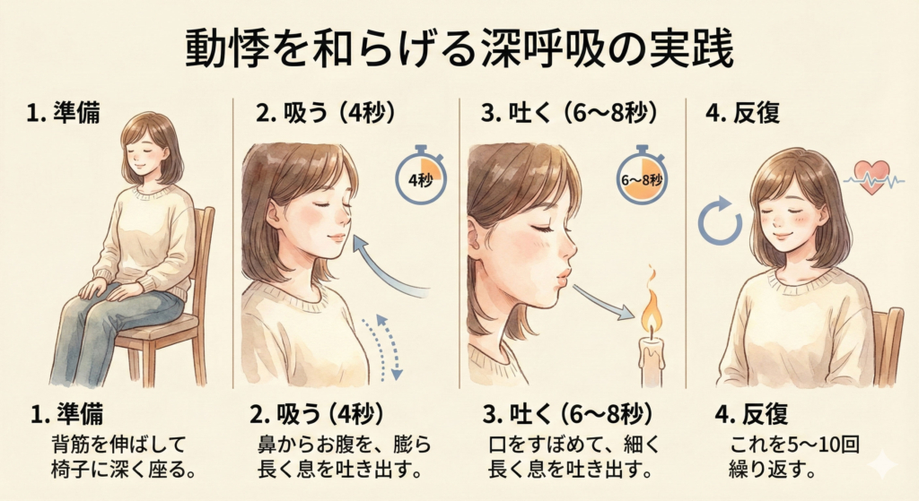 深呼吸:心臓のアクセルを緩める最強のツール