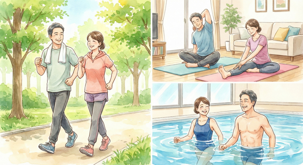 動悸・息切れ予防に効く運動｜ウォーキングやストレッチの目安