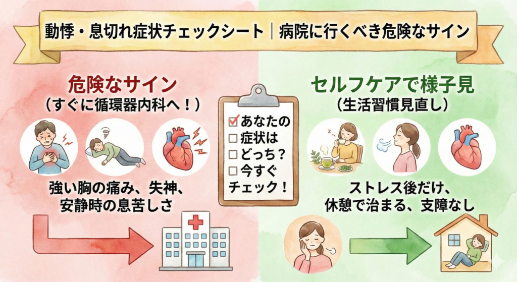 動悸・息切れ症状チェックシート|病院に行くべき危険なサイン