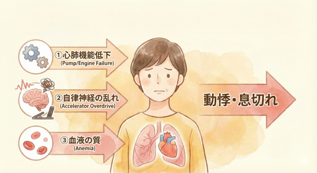 なぜ起こる？動悸・息切れのメカニズム