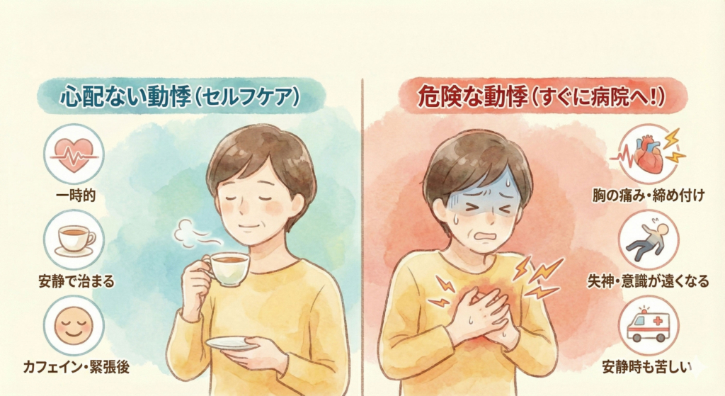「心配ない動悸」と「危険な動悸」の見分け方